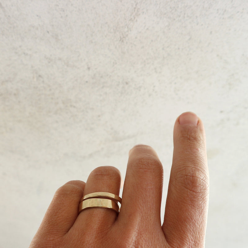 Thick hammered band gold - ready to ship
