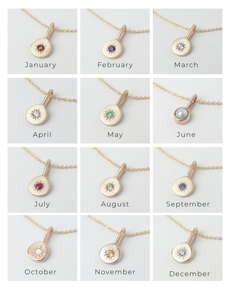 Birthstone necklace gold