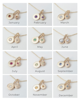 Birthstone necklace stack gold