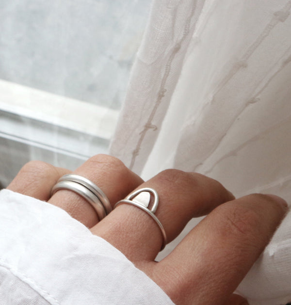 Double arch ring silver - ready to ship
