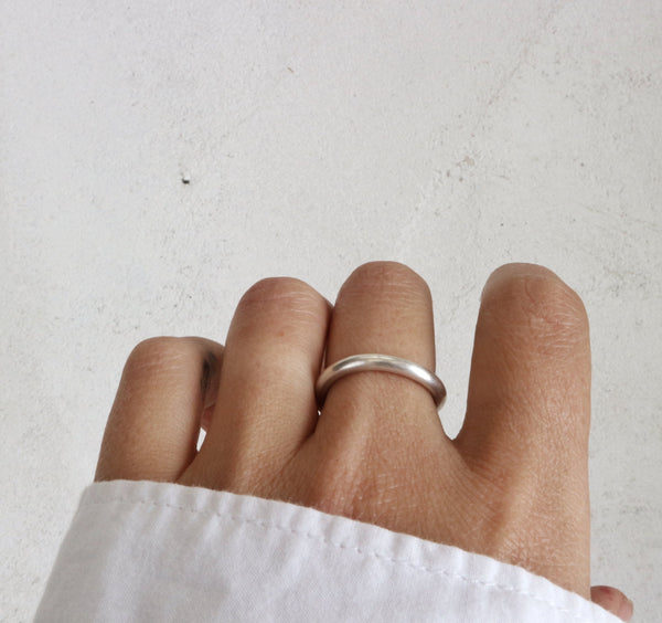 Chunky uneven ring silver - ready to ship