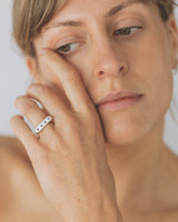 Rectangle birthstone signet ring silver