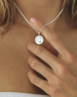 Mother Moon Birthstone Necklace Silver