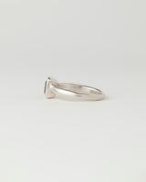 Aurora petite Solitaire - Emerald Cut Parti Sapphire - White Gold