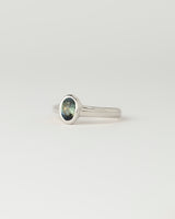 Néve petite Solitaire - Oval Parti Sapphire - White Gold