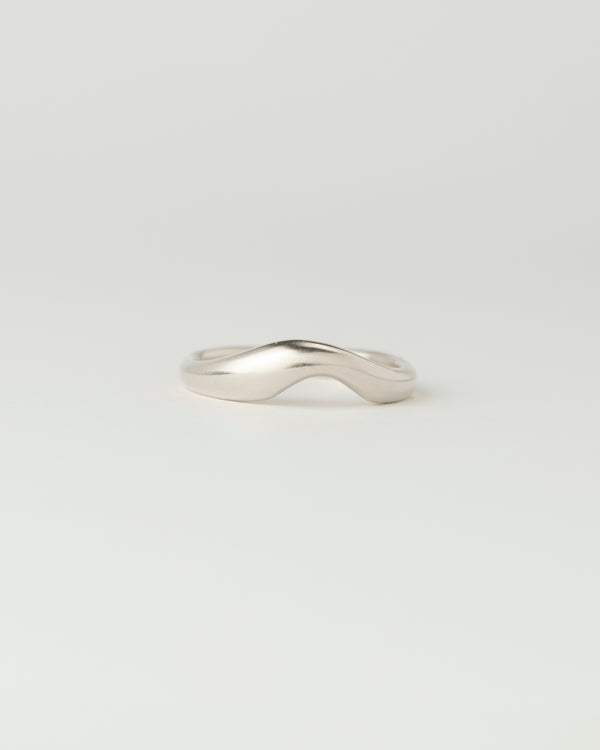 Dune Petite Ring - Plain - White Gold