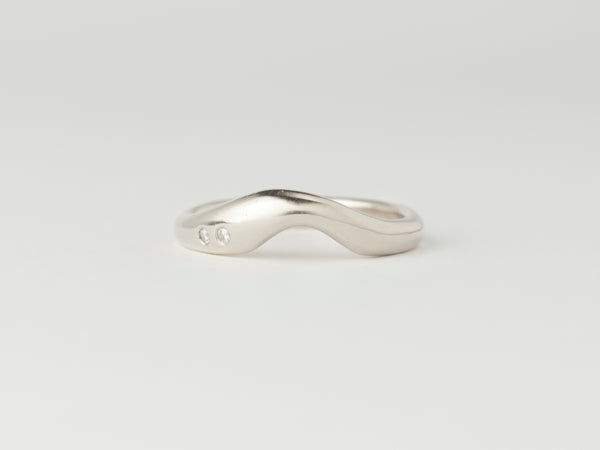 Dune petite ring - Gemstones - White Gold