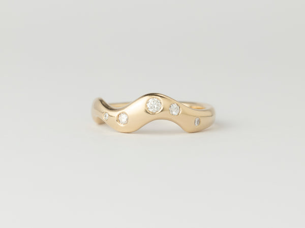 Horizon Ring - Diamonds - Yellow Gold