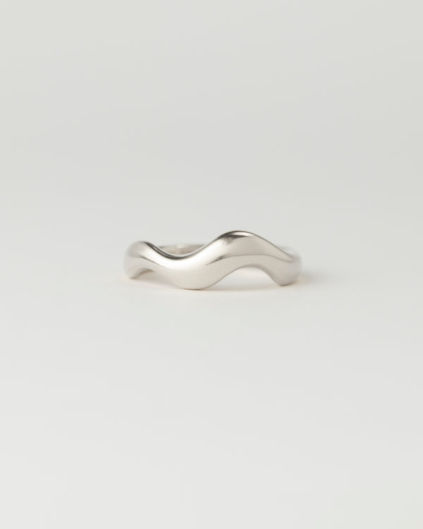 Horizon Ring Plain White Gold
