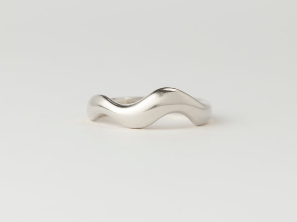 Horizon Ring Plain White Gold