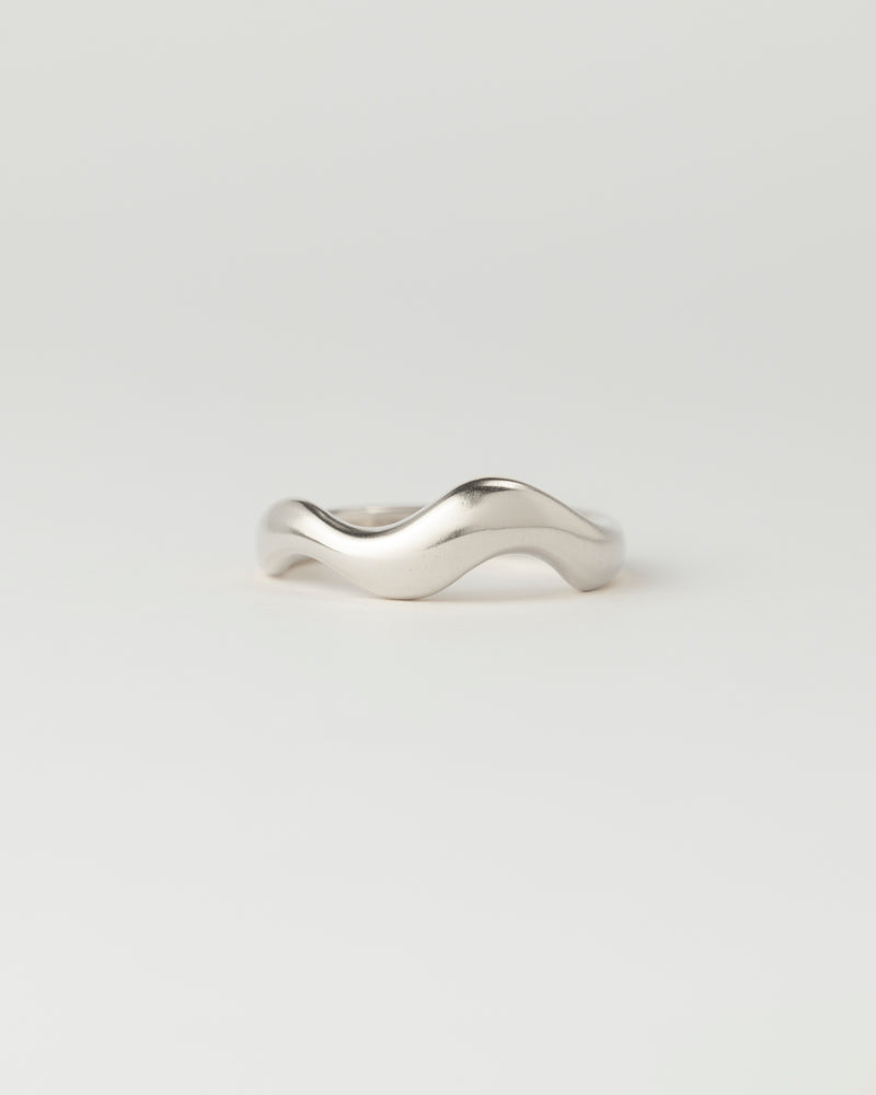 Horizon Ring Plain White Gold