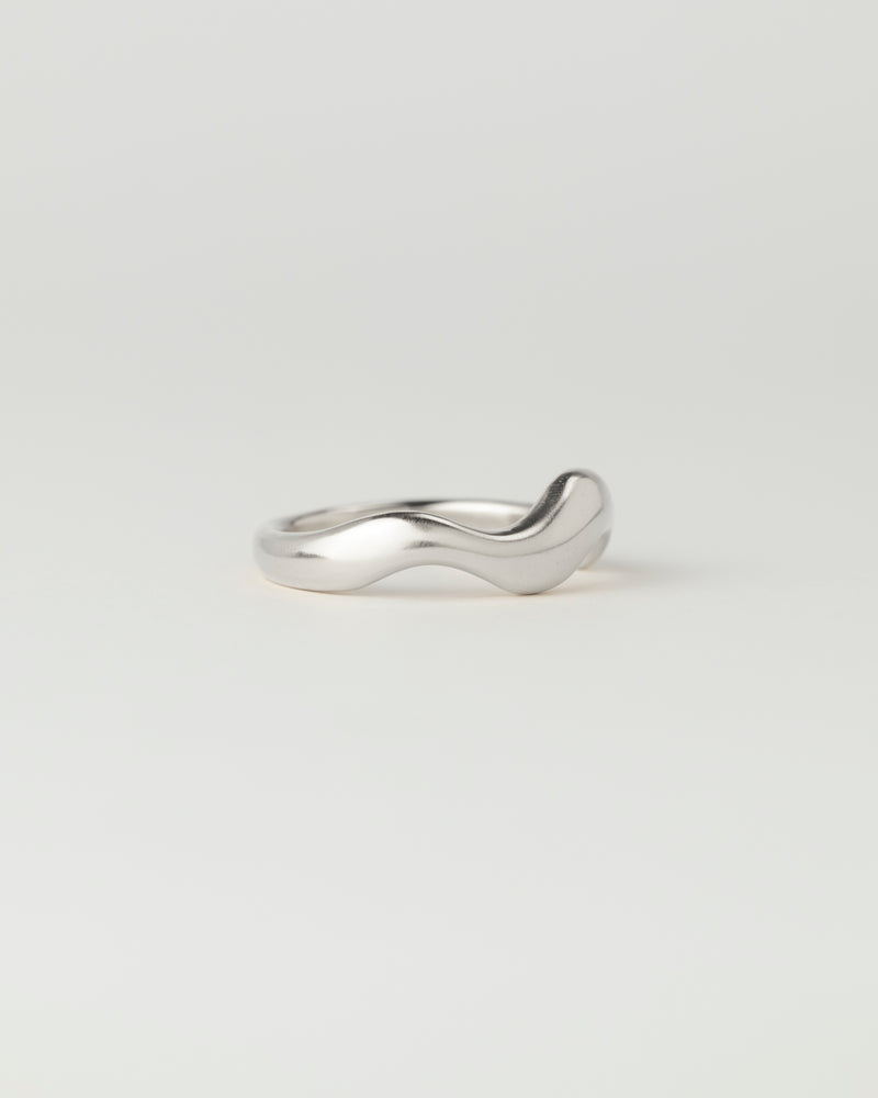 Horizon Ring Plain White Gold
