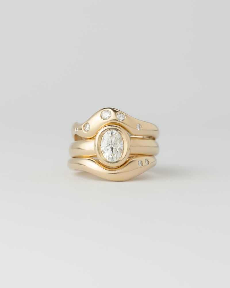 Dune petite ring - Gemstones - Yellow Gold