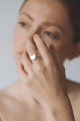 Mini love heart signet ring silver