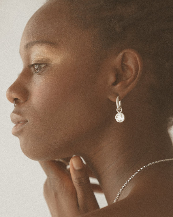 Starry night hoops Medium silver