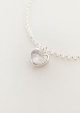 Mini fingerprint loveheart pendant silver