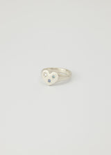 Mini love heart birthstone signet silver