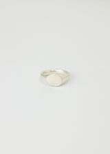Mini round signet ring silver