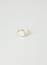 Mini round signet ring silver