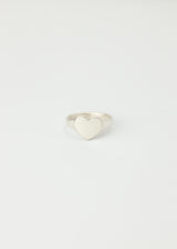 Mini love heart signet ring silver