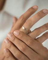 Thick textured band gold