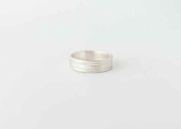 Thick textured band silver - ready to ship