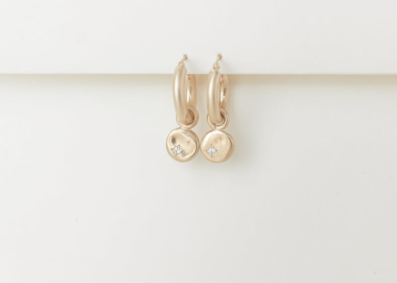 Starry night hoops Mini gold - ready to ship