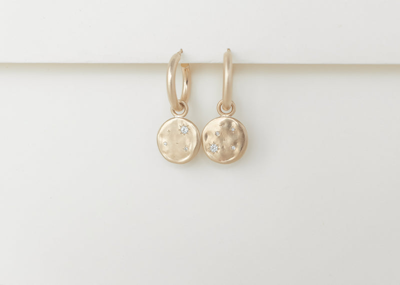 Starry night hoops Cosmos gold - ready to ship