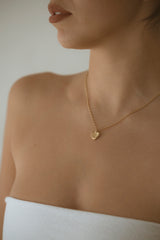 Mini fingerprint loveheart pendant gold