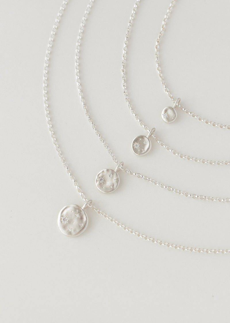 Starry night necklace mini silver - ready to ship