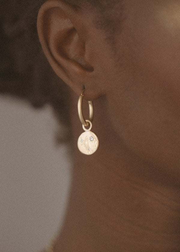 Starry night hoops Large gold - ready to ship