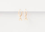 Letter Charm Hoops Gold