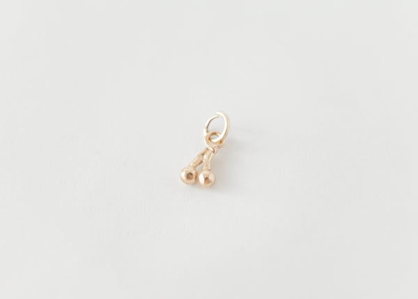 Cerise - Cherry Charm Pendant Plain Gold - Ready to Ship