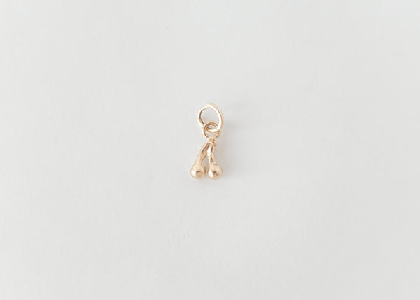 Cerise - Cherry Charm Pendant Plain Gold - Ready to Ship
