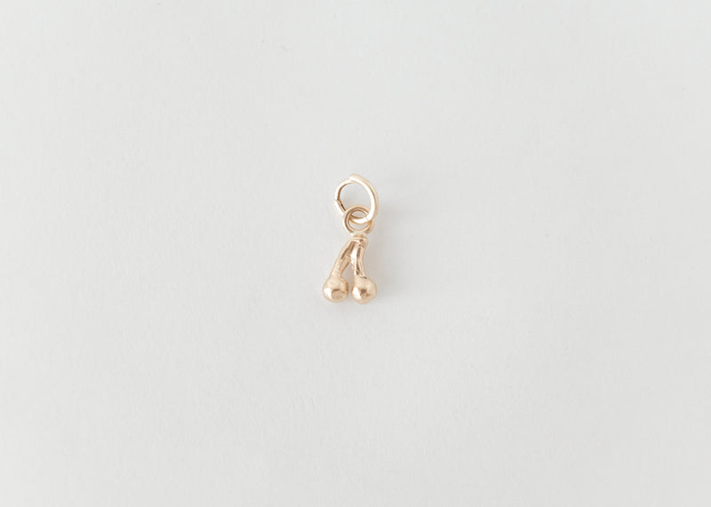 Cerise - Cherry Charm Pendant Plain Gold - Ready to Ship