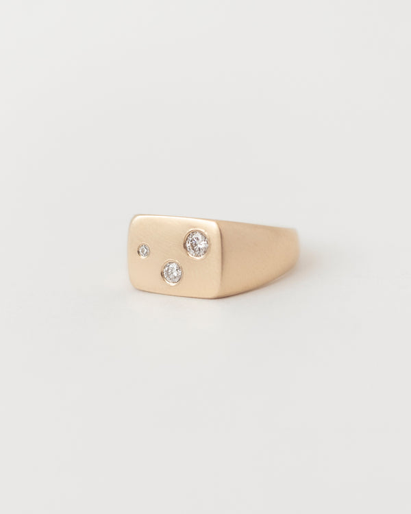 Ellipse Signet Trois Yellow Gold