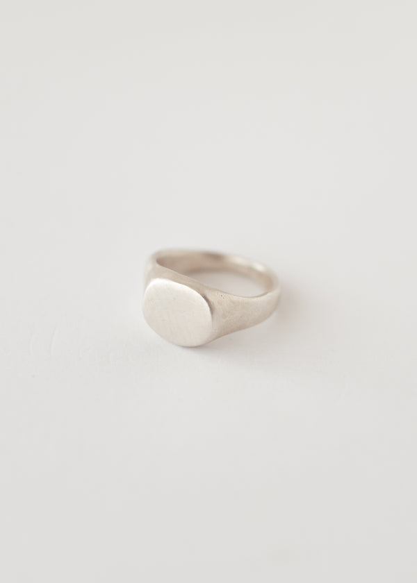 Round signet ring silver - wholesale
