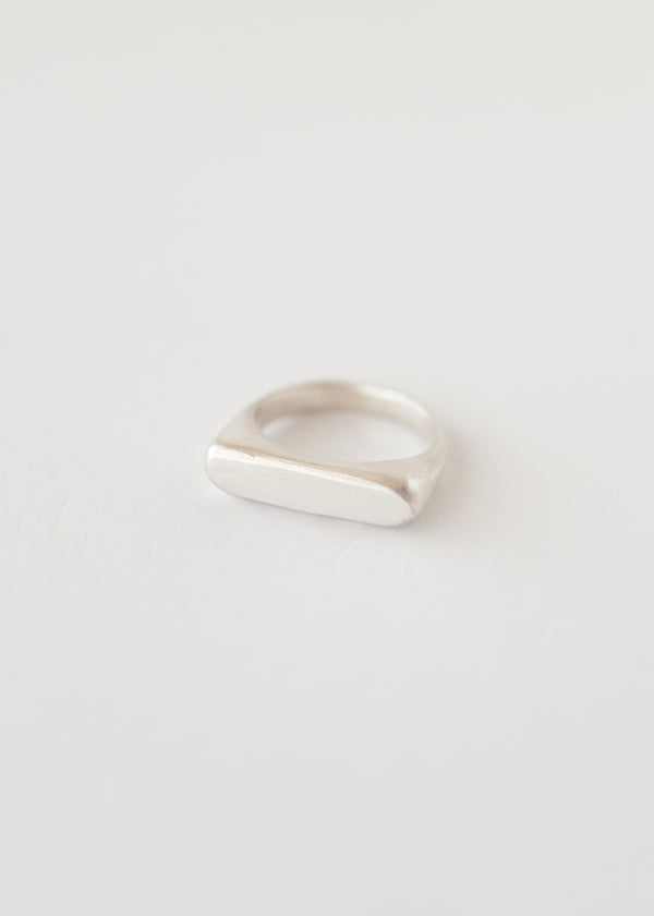 Rectangle signet ring silver - wholesale