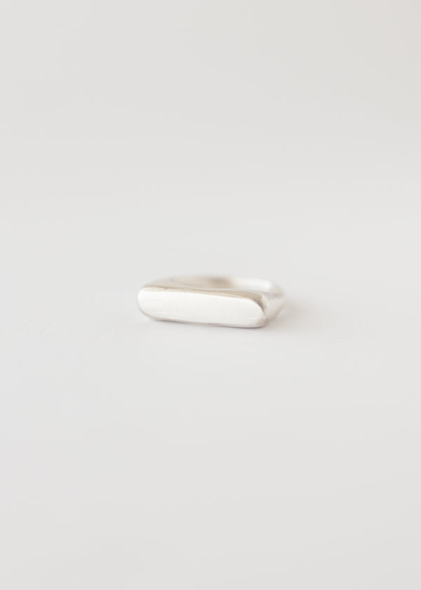 Rectangle signet ring silver - wholesale