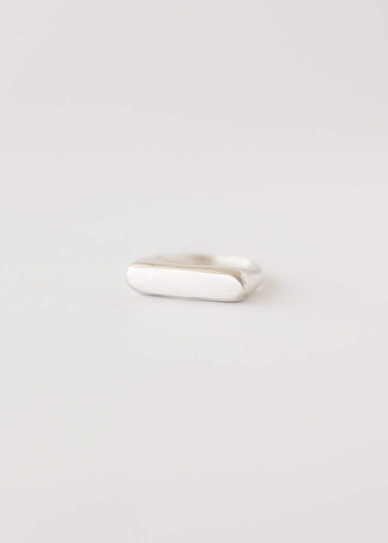 Rectangle signet ring silver