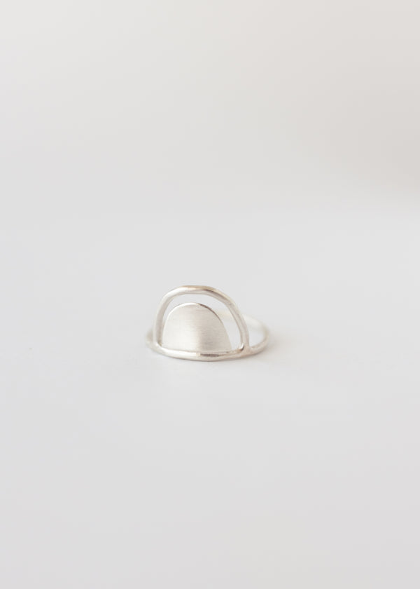 Double arch ring silver