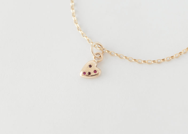 Coeur - Love Charm Necklace Gemstones Gold - Ready to Ship