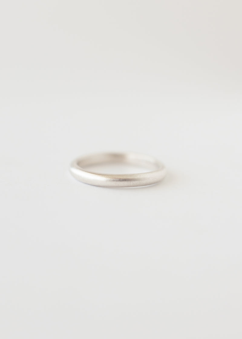 Half round chunky ring silver