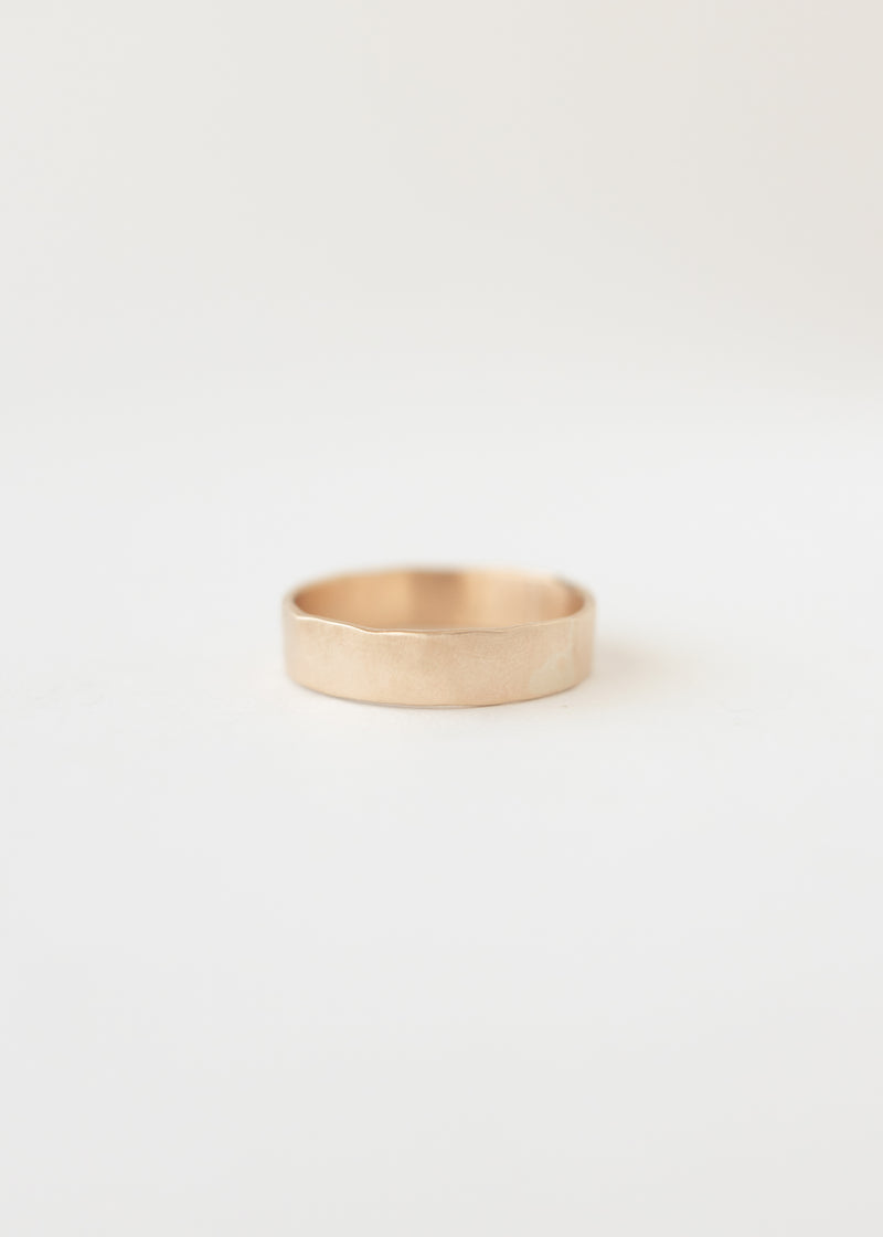 Thick hammered band gold - ready to ship