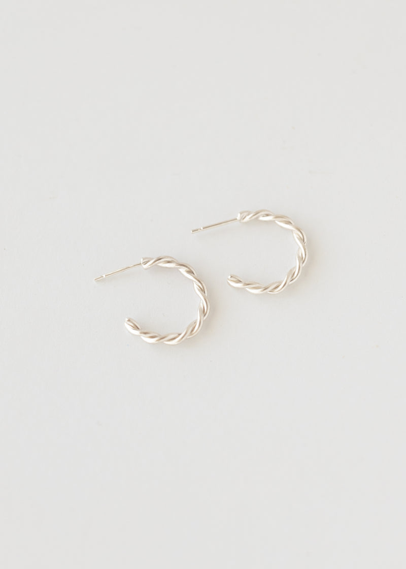 Mix + Match - one mini twisted hoop silver