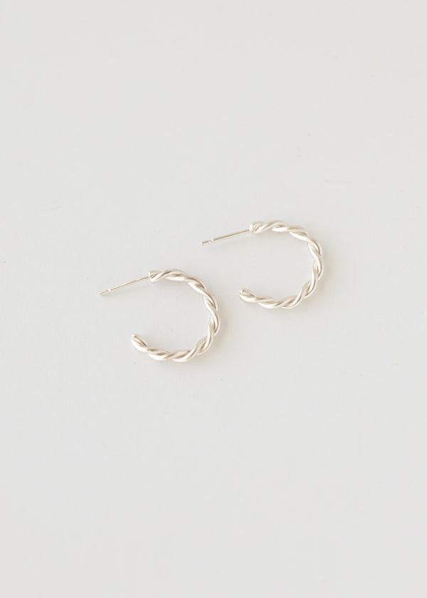 Mini twisted hoops silver - wholesale