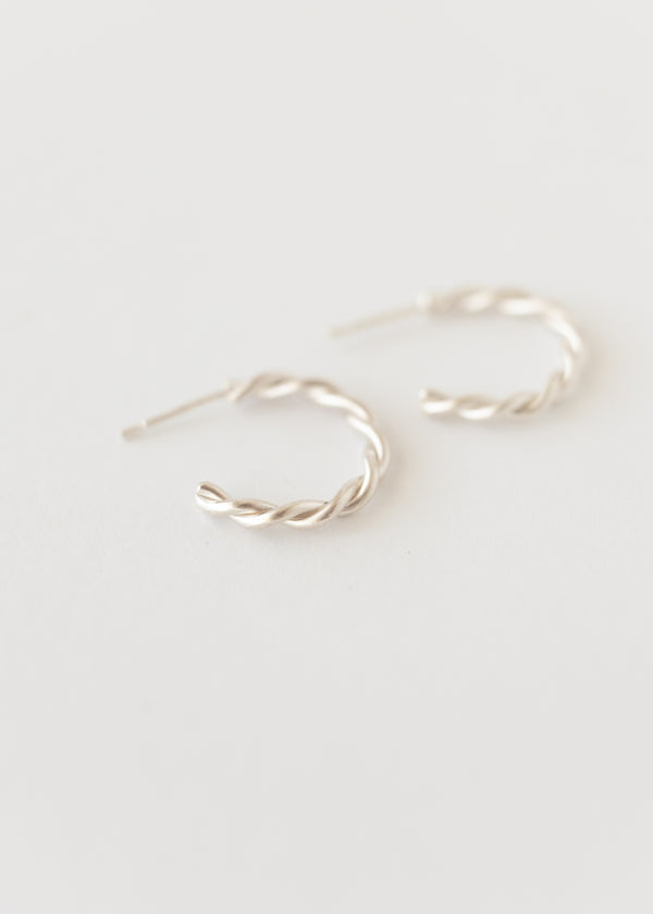 Mini twisted hoops silver - wholesale