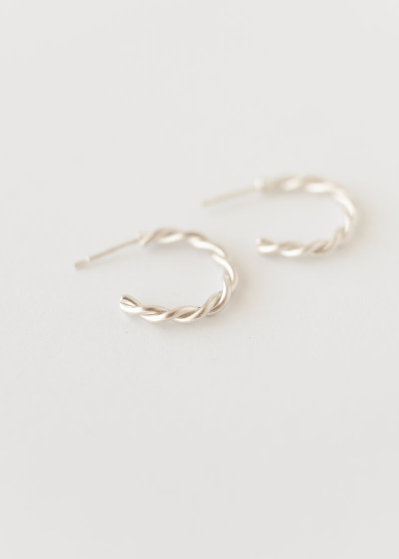 Mini twisted hoops silver - ready to ship
