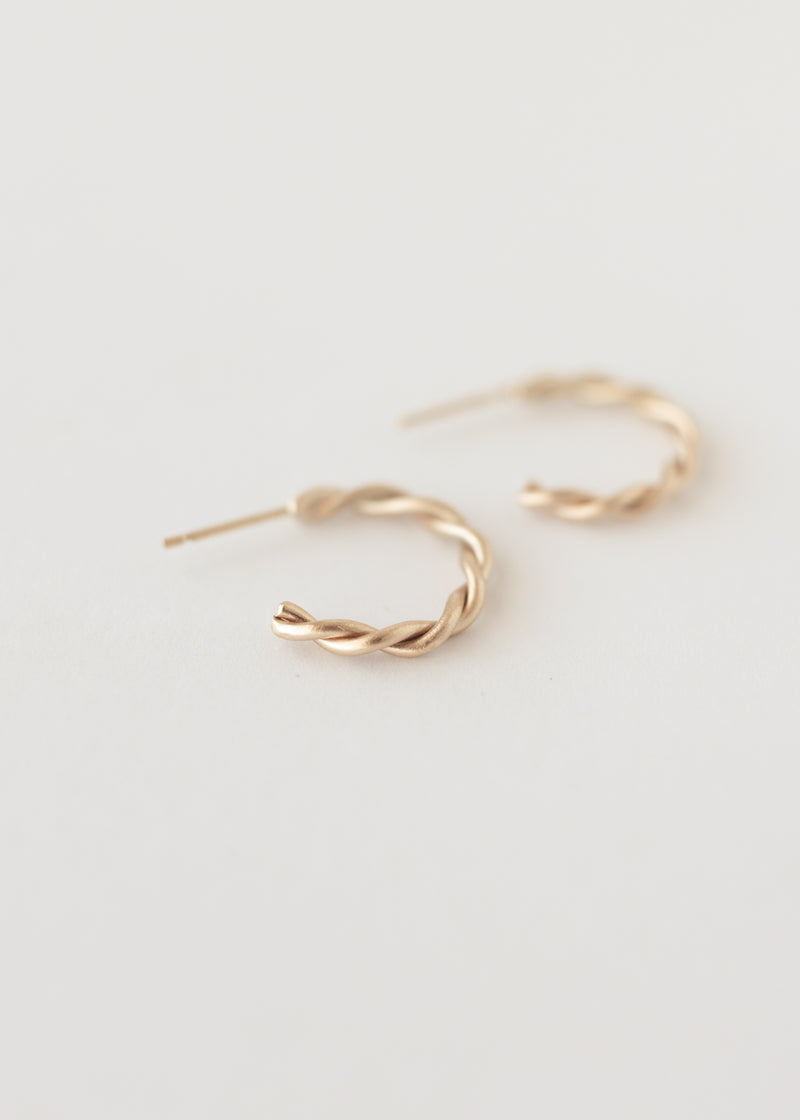 Mini twisted hoops gold - ready to ship