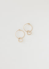 Mini loveheart wire hoops gold - ready to ship